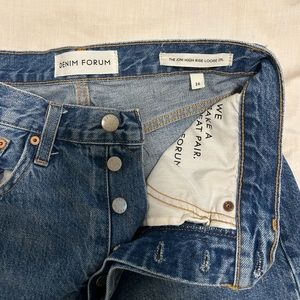 denim forum the joni high rise loose jeans. size 26